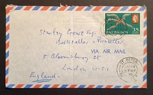 Barbados Stamps 1970 Airmail to UK St Peter cancel Starfish Stamp (w) - Picture 1 of 2