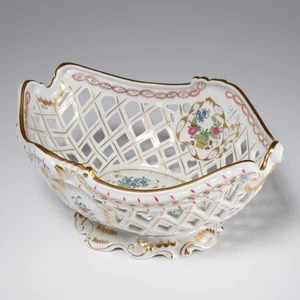 Herend Windsor Garten durchbohrt durchbrochen Herzstück Obstkorb 10,5" W 7438 - Bild 1 von 6