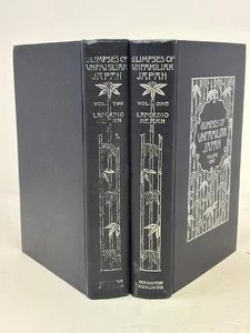 GLYMPSES OF UNFAMILIAR JAPAN IN TWO VOLUMES BY LAFCADIO HEARN (1922, HC)-VERY G - Picture 1 of 15