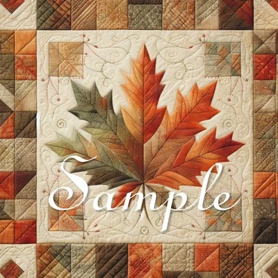 Maple Leaf Theme -Fabric Art Quilt Block - Autumn - Fall - 100% Cotton MAPL6