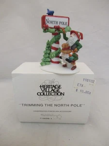 Heritage Village Dept 56 TRIMMING THE NORTH POLE W/Box #5608-1 - "Retired" - Picture 1 of 5
