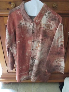 Chicos, Gr. 3, XL, Leinen ~ Herbst, Winter abstraktes geblümtes Top - Bild 1 von 2