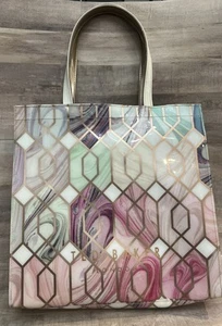 Ted Baker Sea Of Clouds Icon Vinyl Tote Bag Purse - Picture 1 of 11
