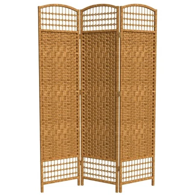 Linterna roja 5 1/2 pies Divisor de habitación de 3 paneles beige claro tejido de fibra alta Foto 1 de 4