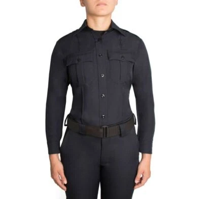 New: Blauer Womens Long Sleeve Zipepred Uniform Shirt 8600W-Z - Image 1 of 4