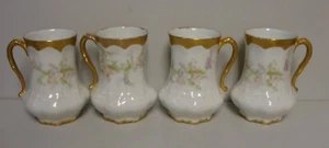 Giraud Limoges APPLE BLOSSOM Chocolate Mugs SOLD IN SET OF FOUR - Picture 1 of 3