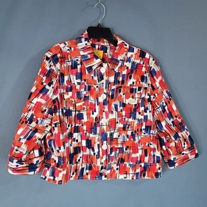 Ruby Rd Women's Button Up Jacket Long Sleeve Multicolor Size 16 - Picture 1 of 8