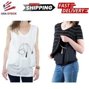 LVAD Medical Tank Top for Women - HeartMate T-Shirt with Battery Pockets S-3XL - Picture 1 of 24