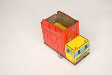 Japan Miniature Litho 1950s? Garbage Truck Vintage Mechanical Tin Toy Wind Up