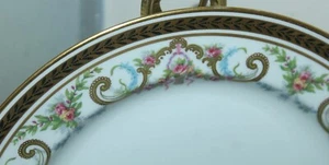 6 Vintage JEAN POUYAT JPL Limoges Frankreich Teller Goldband Lorbeer Korb Rosen Poy431 - Bild 1 von 6