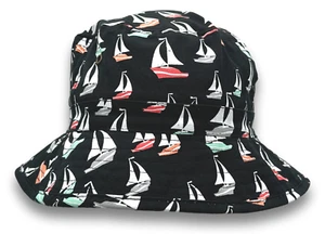 Bucket Hat Sailboat Graphic Print Fisherman Outdoor Hiking Summer Beach Cap - Picture 1 of 10