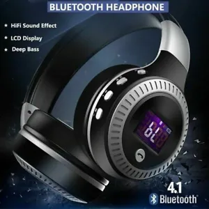 Wireless Bluetooth Headphones with Noise Cancelling Over-Ear Stereo Earphones UK - Picture 1 of 14