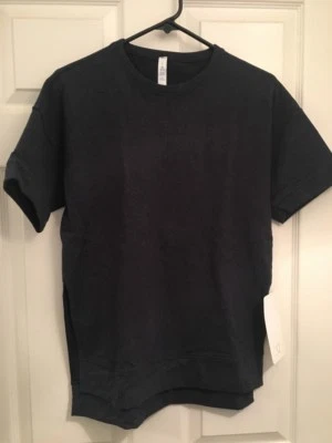 Lululemon Cut Above Tee 全新带标签 尺寸 4 HNBL Heathered 海军蓝 法国毛圈面料 — 第 1/4 张图片