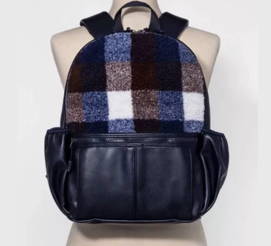 Mochila de piel sintética a cuadros de búfalo para mujer - Mossimo Supply Co.™ azul marino Foto 1 de 4