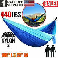 Details about  / Camping Double Hammock Hunting Outdoor Garden Hanging Swing Yard Nylon Chair Bed