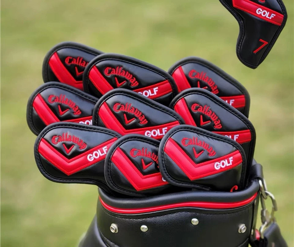 [MAGNETIC] Callaway Iron Head Cover 9 Pcs 4-P, A, S (Black & Red) - Image 1 of 1