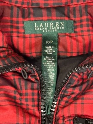 Lauren Ralph Lauren LRL Petite女式P/P全拉链松饼背心拉链口袋 — 第 1/4 张图片