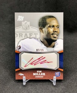 2011 Topps Rookie Rising Von Miller AUTO /15 RED INK SSP Rookie Card No. 200 🦬