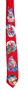 Corbata Ralph Marlin "Surfin Santa" Blaine Heilman 100% Poliéster Hecha en EE. UU. - Imagen 1 de 5