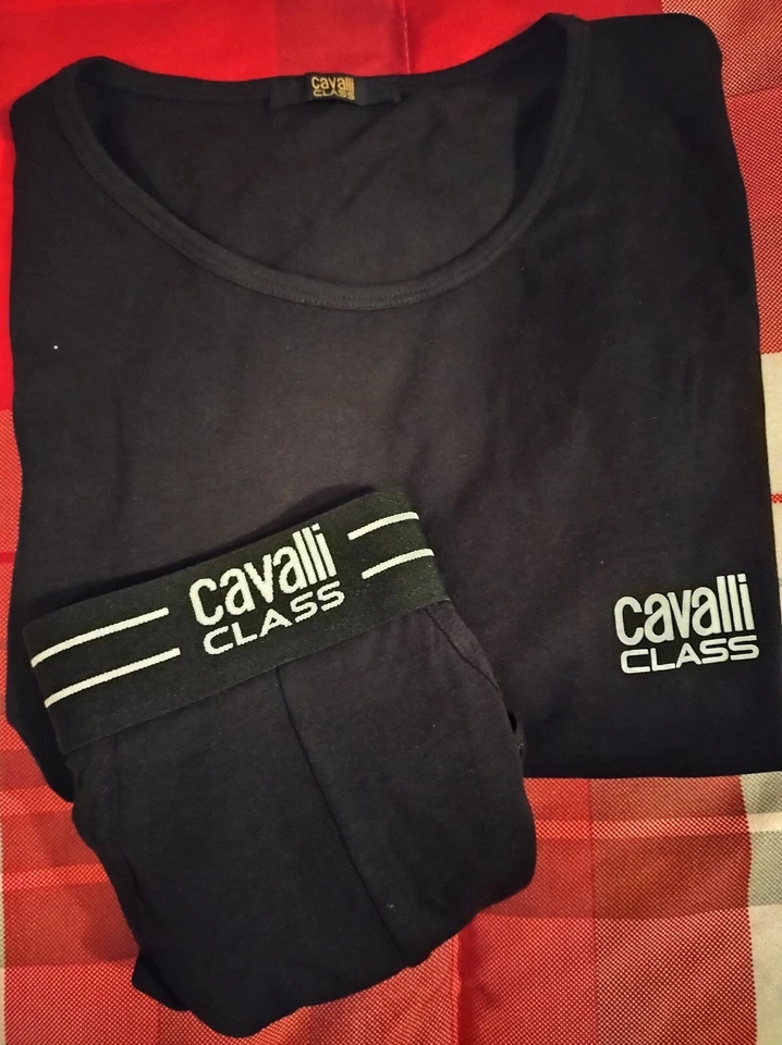 Completo Slip Uomo M Nero + T-shirt Maglietta Mezze Maniche Nera L Just Cavalli - Immagine 1 di 4