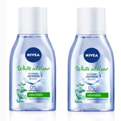 2 x 125ml Nivea Oil Clear Oxygen Boost Micellar Cleansing Water Makeup Remover - Image 1 of 4