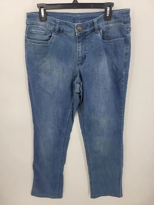 Jeans Christoper and Banks para mujer 10 bolsillos bordados lavado medio azul denim Foto 1 de 4