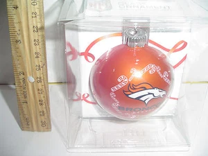 Denver Broncos Christmas tree Ornament NFL Round 2 5/8 Glass Ball Party Gift  - Picture 1 of 5
