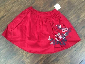 NWT Tea Collection Size 7 red embroidered Hoseki twirl skirt Holiday Japan line - Picture 1 of 2