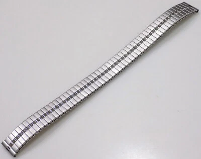 New 143mm Long Timex Matte Silver Tone Stainless Steel Expansion 12mm Watch Band - Image 1 of 3