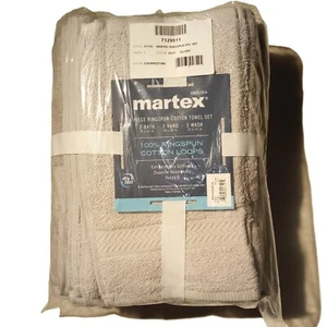 MARTEX Set Asciugamani 6 Pezzi Argento/Grigio 100% Cotone Bagno/Mani/Lavaggio NUOVO in confezione - Foto 1 di 4