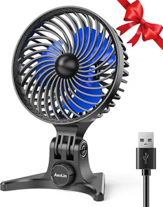 USB Desk Fan, Small Fans with CVT Variable Speeds, Strong Cooling Airflow, Quiet - Picture 1 of 7