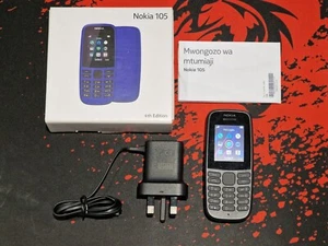 Nokia 105 4th Edition (2019) Black Unlocked SIM FREE Phone with TORCH TA-1203 #4 - Afbeelding 1 van 11