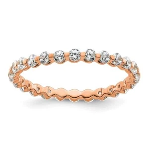 14K Rose Gold Lab Grown Diamond Eternity Band Ring for Womens Size 6 - Picture 1 of 9