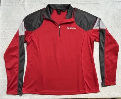 Nissan Red 1/4 Zip Ladies Women’s XXL Golf Pull Over Shirt Mock Neck Cars - Image 1 of 4
