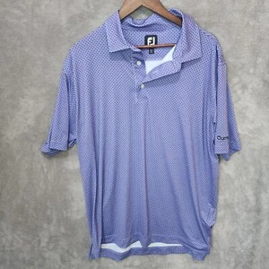 FootJoy Men's Purple Dotted Golf Polo Shirt Embroidered Sleeve Size XL - Picture 1 of 7