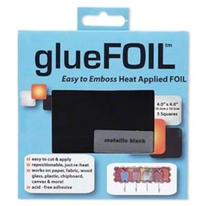 5 Sheet Package Metallic Black Metal Foil Tape 4 x 4 Inch Sheets * - Picture 1 of 1