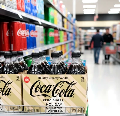 NEW! Coca-Cola Zero Sugar Holiday Creamy Vanilla, 20 fl oz Bottles, 24 Pack - Image 1 of 4