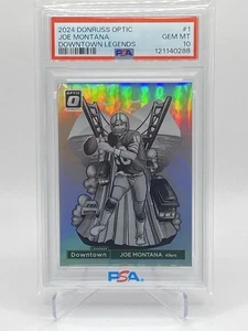 2024 Donruss Optic Joe Montana Downtown Legends #1 PSA 10 Gem Mint - Picture 1 of 2