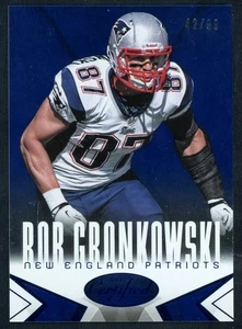 2014 certificado Panini Rob Gronkowski #58 espejo azul paralelo #d/99 SP Patriots - Imagen 1 de 2