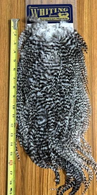 Sillín Whiting American Rooster, Grizzly, atar moscas Foto 1 de 2