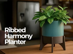 Ribbed Harmony Planter - 3D Printed Planter Pot - Picture 1 of 2