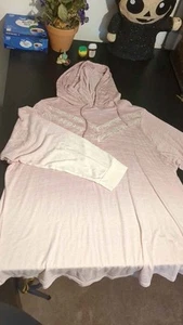 Torrid Pink to White Ombre Lace Inset Pullover Hoodie Size 4 4X Lightweight - Picture 1 of 2
