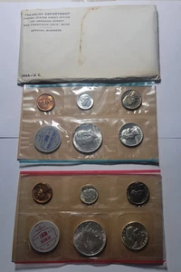 1964 US MINT SET Philadephia & Denver BUnc 10-Coin Silver ~1c 5c 10c 25c 50c OGP - Picture 1 of 9