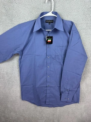 Daniel Ellissa Shirt Mens 15.5 34/35 Blue Long Sleeve Button Up Dress Formal New - Image 1 of 4