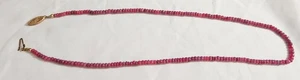 14KT & NATURAL RUBY STONE NECKLACE L-17" WT. 12.7 GRAMS - Picture 1 of 6