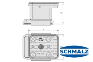 Schmalz Blocksauger VCBL-K2 140 x 115 mm, Höhe 75 mm, mit Tastventil - Bild 1 von 1