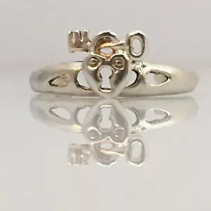 925 Sterlingsilber Herzschloss & Schlüssel Größe 6,5 Liebesring Schmuck - Bild 1 von 12