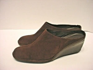 Cole Haan Women's Brown Suede Leather Mule Wedge Shoes D10837 Sz 8 B - Picture 1 of 6