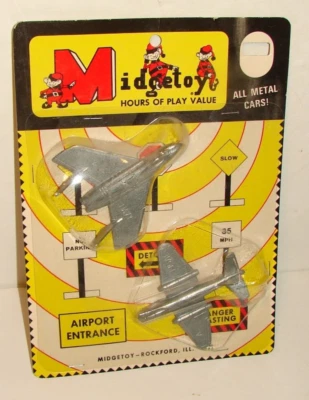 Aviones a presión de metal MIDGETOY aviones aviones USAF Rockford Ill EE. UU. *COMO NUEVOS EN TARJETA* Foto 1 de 3