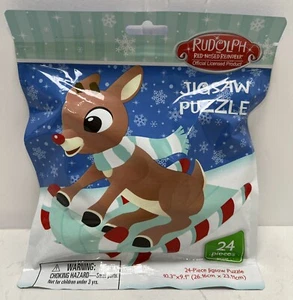 Rudolph the Red Nose Reindeer Jigsaw Puzzle 24 Pcs. - 10"x9.1" - NEW - Picture 1 of 9